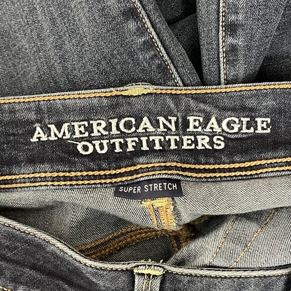 American Eagle Outfitters Jeans Women's SZ 12 Blue Denim Kick Boot SUPER STRETCH - Picture 9 of 13